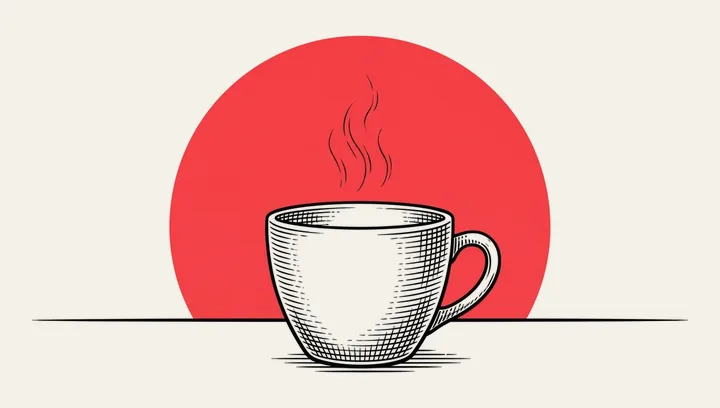 Gravură în tuș: o cafea la răsărit
