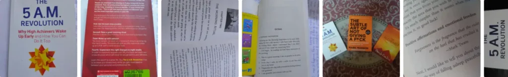 Pozele cititorilor de pe Flipkart: coperta cărții, pagini subliniate, cartea lângă alte cărți