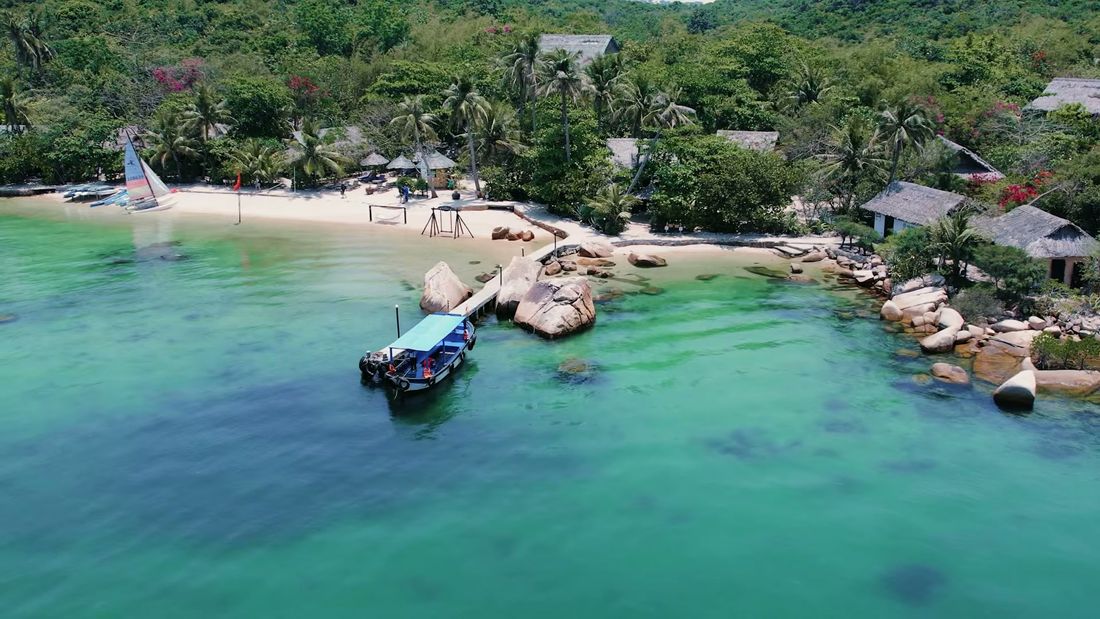Debarcaderul de pe Whale Island, văzut de sus